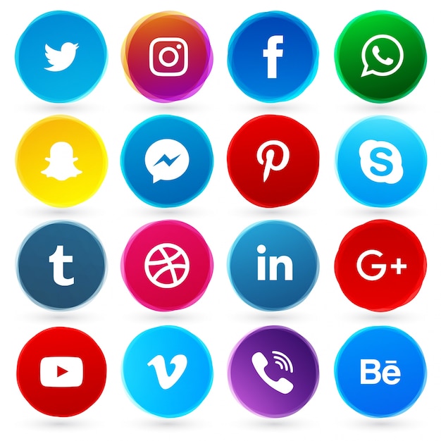 Iconos Redondos De Redes Sociales Descargar Vectores Gratis