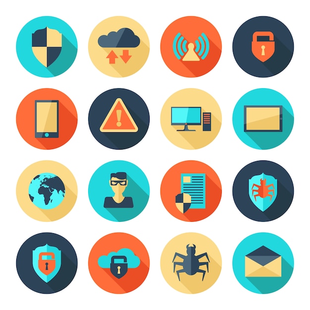 Iconos de seguridad de red | Vector Gratis