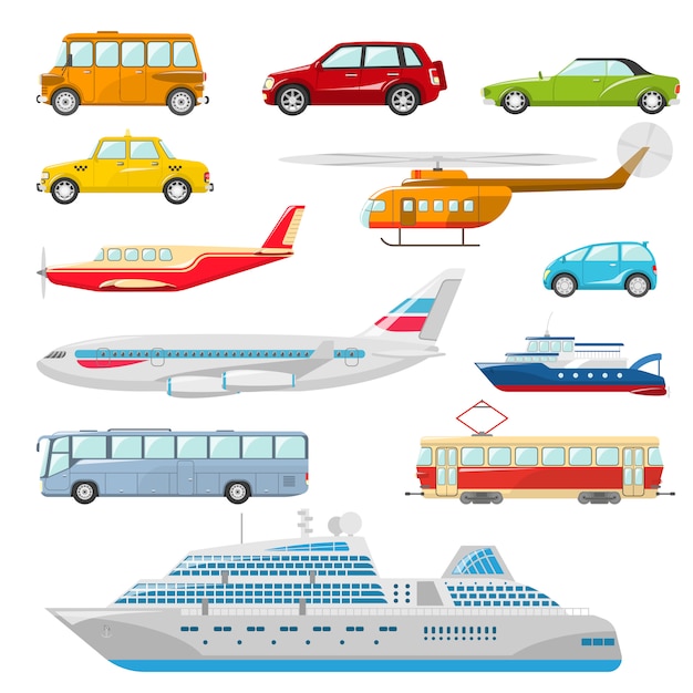 Iconos De Transporte Plano Vector Gratis 5477