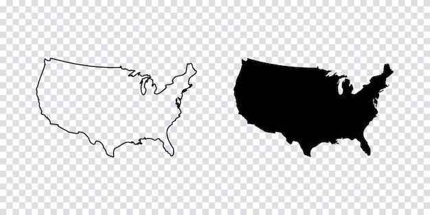 Ilustración aislada de vector de mapa de estados unidos sobre fondo
