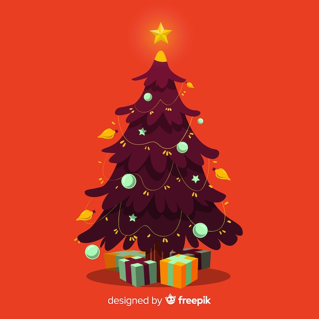 Ilustraci N Rbol De Navidad Dibujado A Mano Vector Gratis