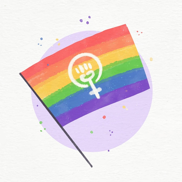 Ilustraci N De Bandera Lgbt Feminista Acuarela Vector Gratis