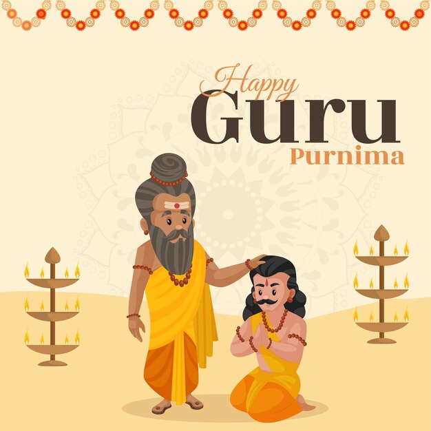 Ilustraci N De Banner Creativo De Feliz Plantilla De Guru Purnima