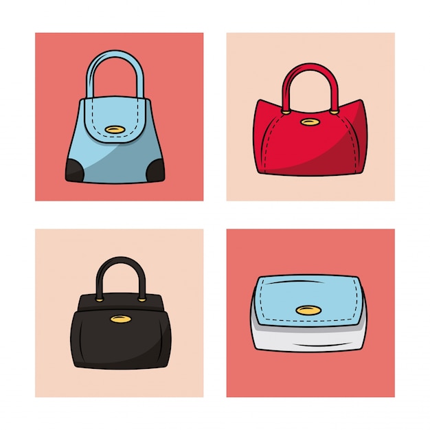 Ilustración De Bolsos De Mujeres De Moda Vector Premium 9356