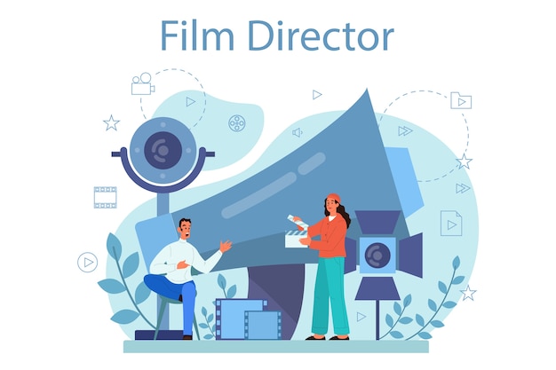 Ilustraci N Del Concepto De Director De Cine Vector Premium