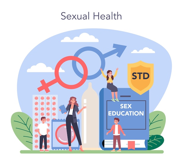 Ilustración Del Concepto De Educación Sexual Vector Premium