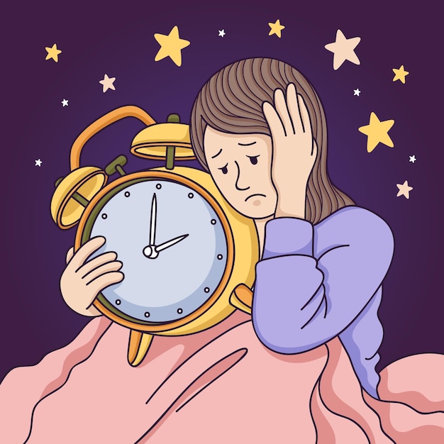 Ilustración del concepto de insomnio Vector Gratis