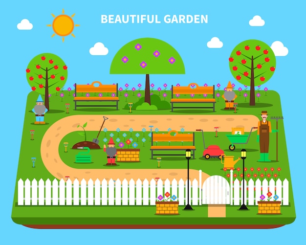 Ilustración del concepto de jardín | Vector Gratis