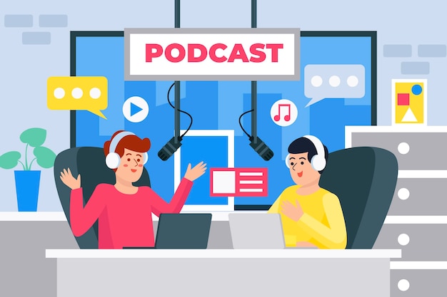 Ilustración Del Concepto De Podcast Vector Gratis 