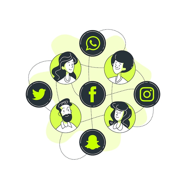 Ilustración del concepto de redes sociales Vector Gratis