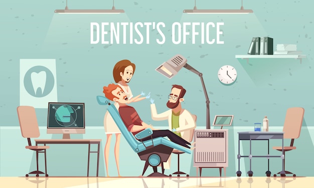 Ilustración Del Consultorio Del Dentista Vector Gratis