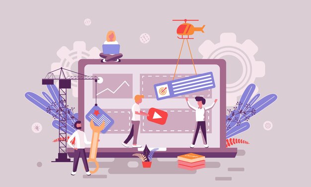 Ilustración de desarrollo web Vector Premium