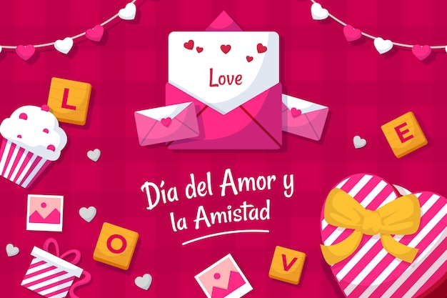 Ilustración Del Día Del Amor Y Amistad Vector Gratis 