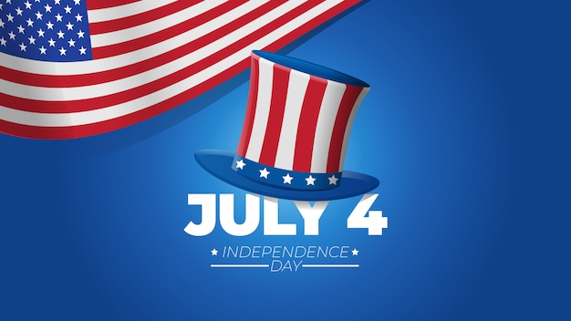 Bandera de Estados Unidos y el tío Sam Sombrero 4TH Julio Fancy Dress American día de la independencia