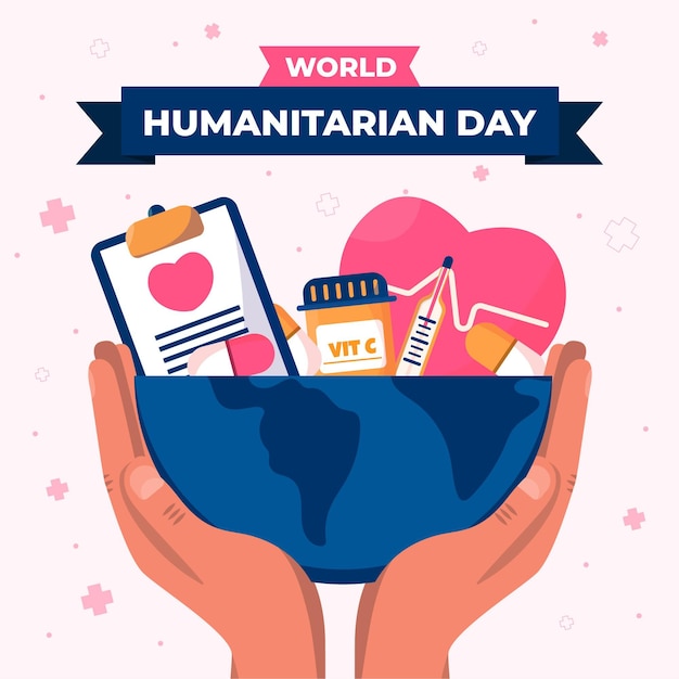 Ilustración del día mundial humanitario Vector Gratis