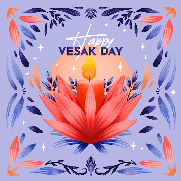 Ilustraci N Del D A De Vesak En Acuarela Vector Premium