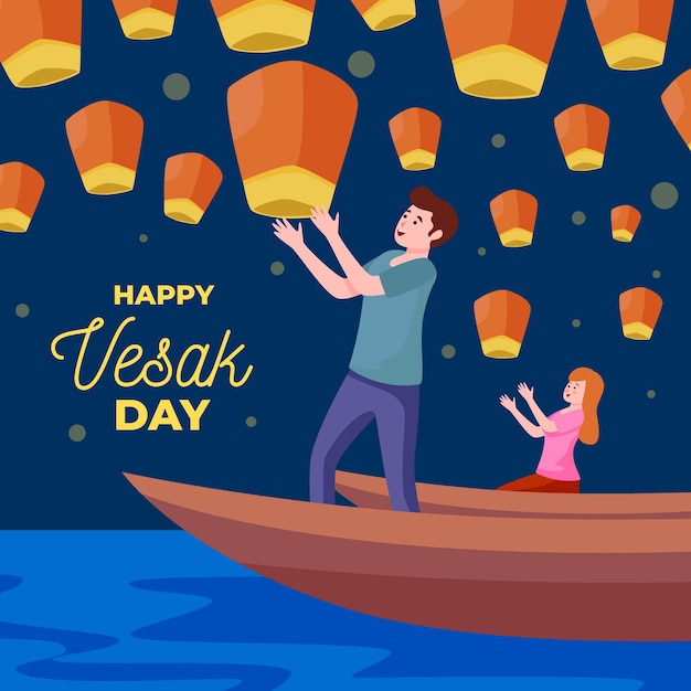 Ilustraci N Del D A De Vesak Plana Vector Gratis