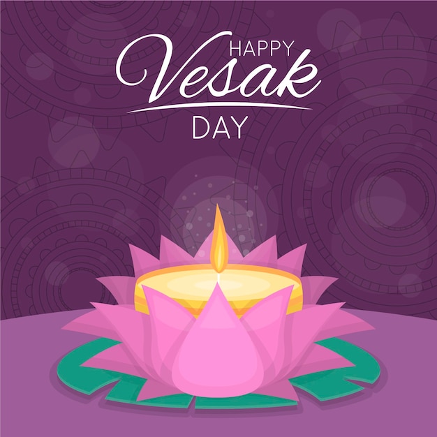 Ilustración del día de vesak plana Vector Gratis