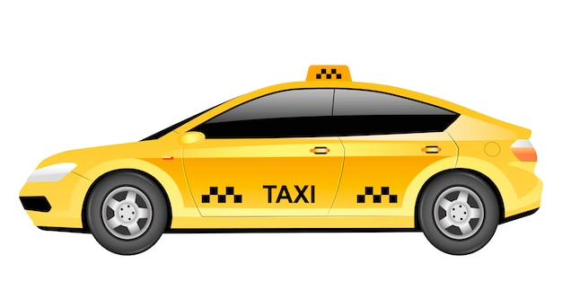 Ilustracion De Dibujos Animados De Coche Taxi Vector Premium