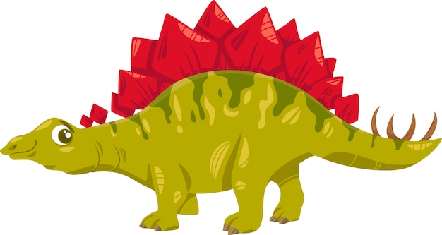 Ilustración De Dibujos Animados De Dinosaurio De Estegosaurio Vector Premium 