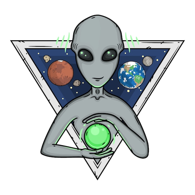 Ilustración De Dibujos Animados Extraterrestre Vector Premium 9063