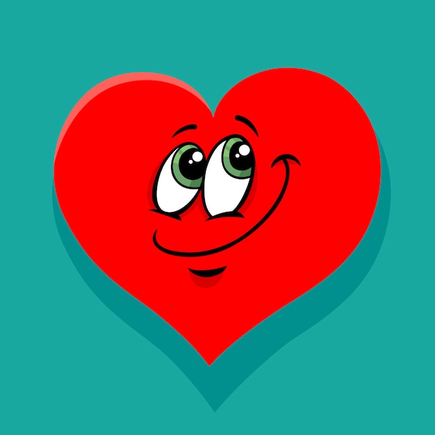 ilustración de dibujos animados feliz corazón san valentín vector premium