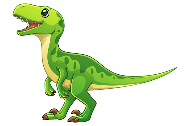 Ilustración de dibujos animados de little velociraptor | Vector Premium