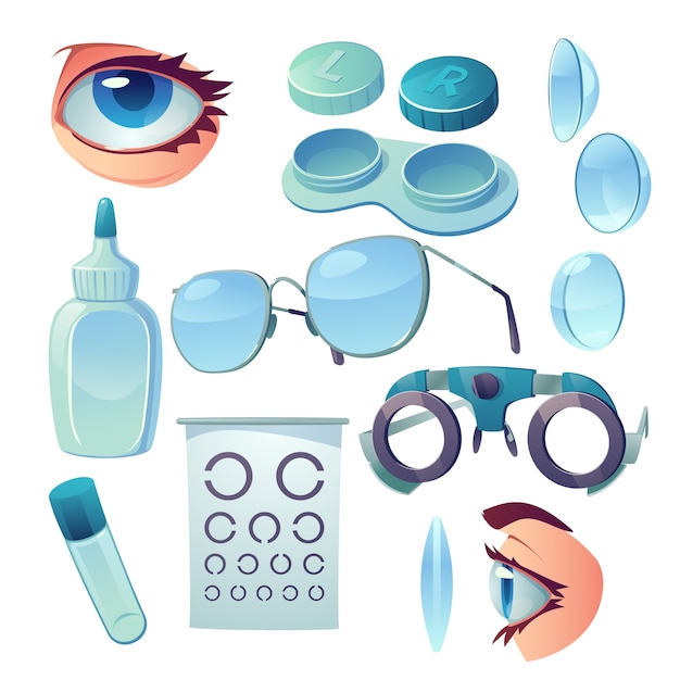 Ilustraci N De Dise O De Conjunto De Elementos De Lentes Realistas