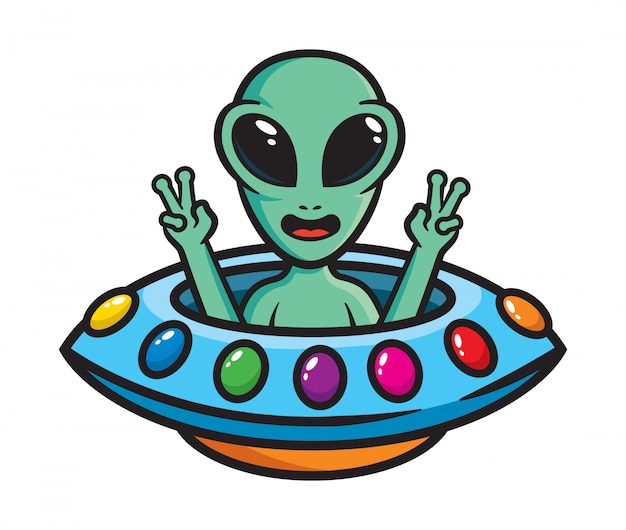 Ilustraci N Divertida Mascota Alien Gena Vector Premium