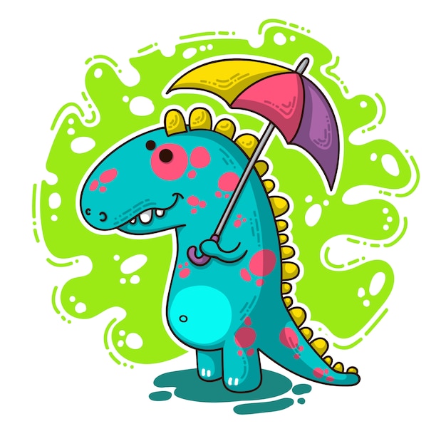 Ilustraci N De Doodle Dino Fresco Vector Premium