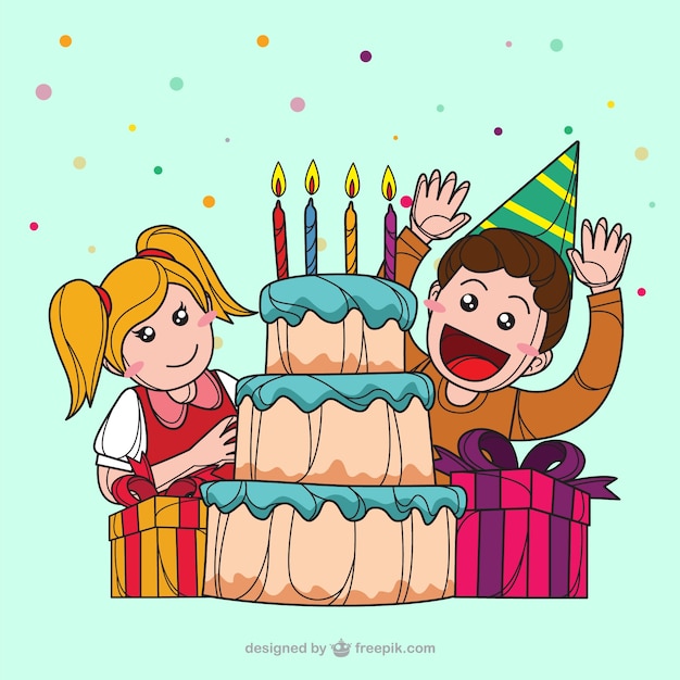 Ilustración feliz cumpleaños Vector Premium