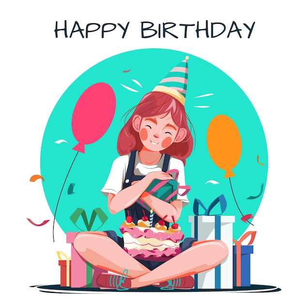 Ilustración De Feliz Cumpleaños Vector Gratis