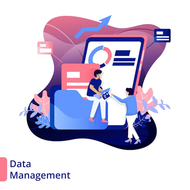 Ilustración de gestión de datos estilo moderno Vector Premium