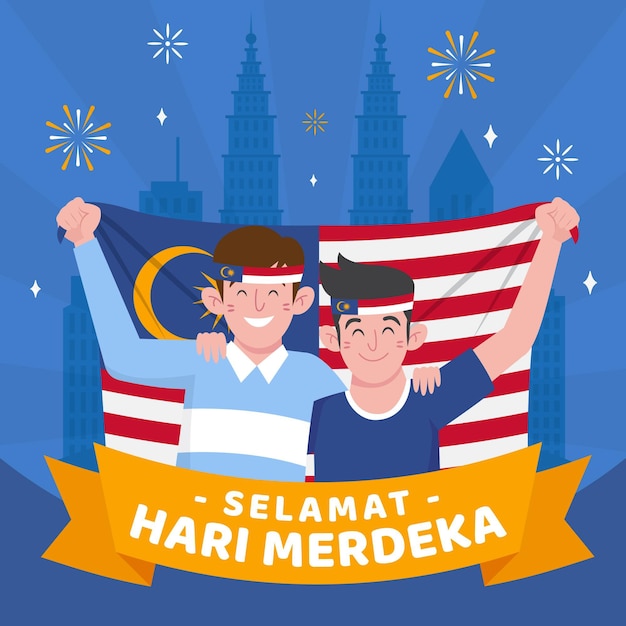 Ilustración De Hari Merdeka | Vector Premium