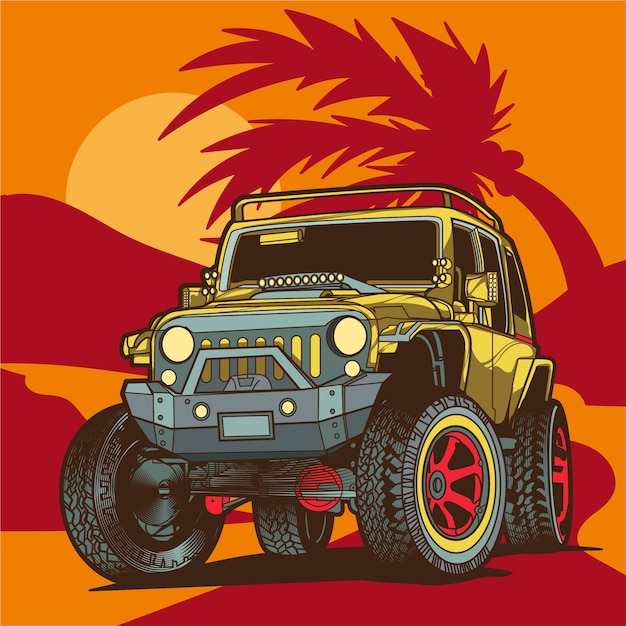 Ilustración De Jeep De Carretera Vector Premium 9471