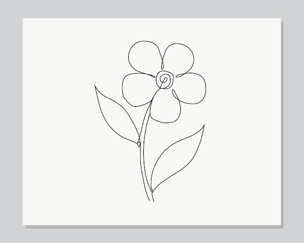 Ilustraci N De Una L Nea Continua De Flores Vector Premium