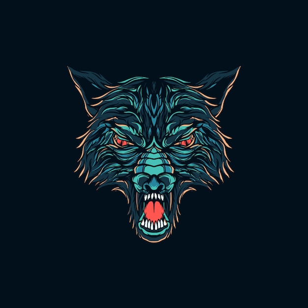 Ilustración lobo Vector Premium