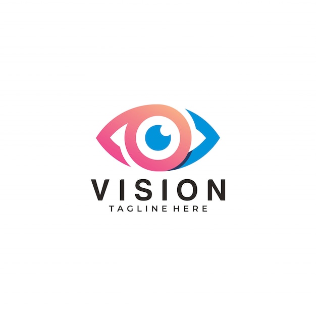 Ilustración del logo de vision logo eye icon | Vector Premium