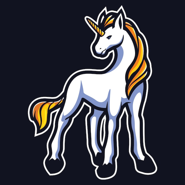 ilustración del logotipo de unicorn esport vector premium