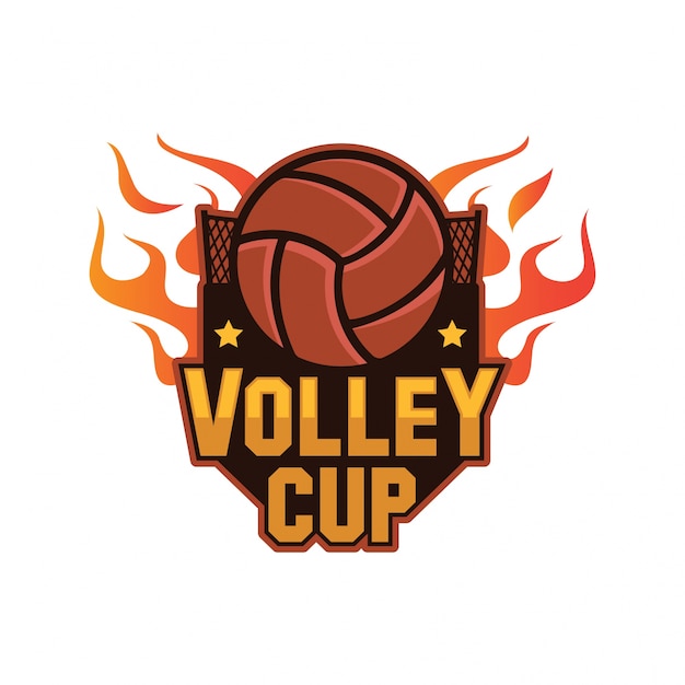 Ilustración de logotipo de voleibol moderno insignia | Vector Premium