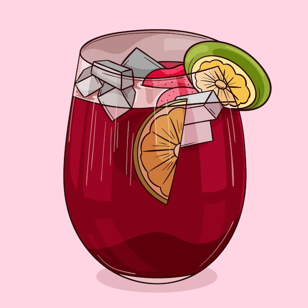 Ilustración de michelada en estilo dibujado a mano Vector Premium