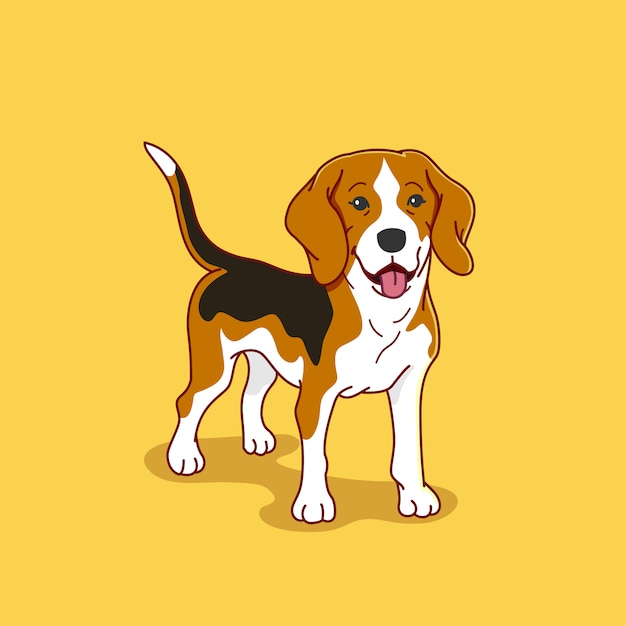 Ilustración de perro beagle Vector Premium