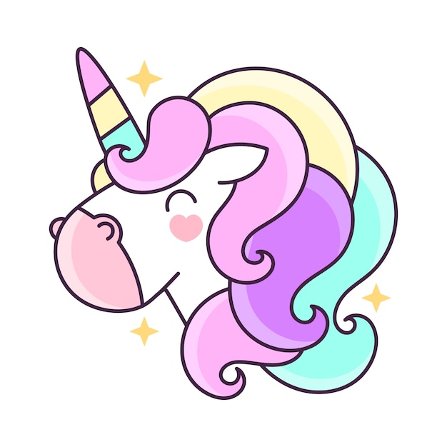 Ilustraci N De Personaje De Dibujos Animados Lindo Unicornio Vector