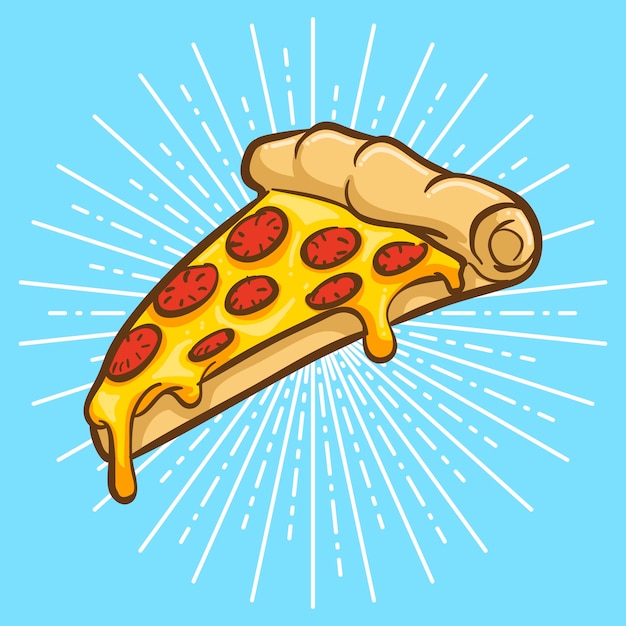 Ilustración de pizza Vector Premium