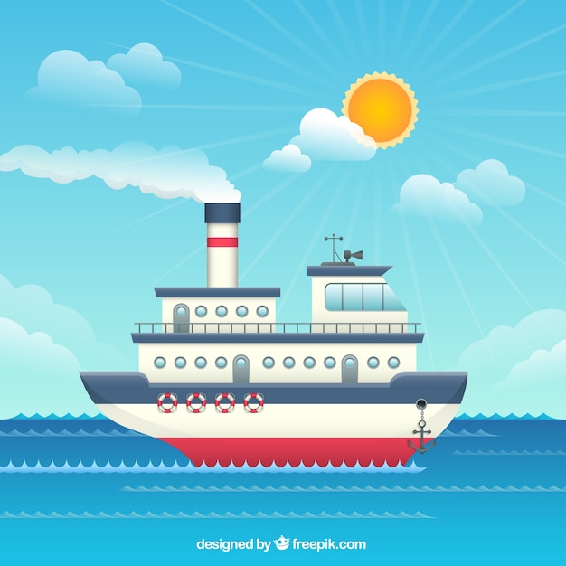 Ilustración Plana De Barco Vector Gratis 