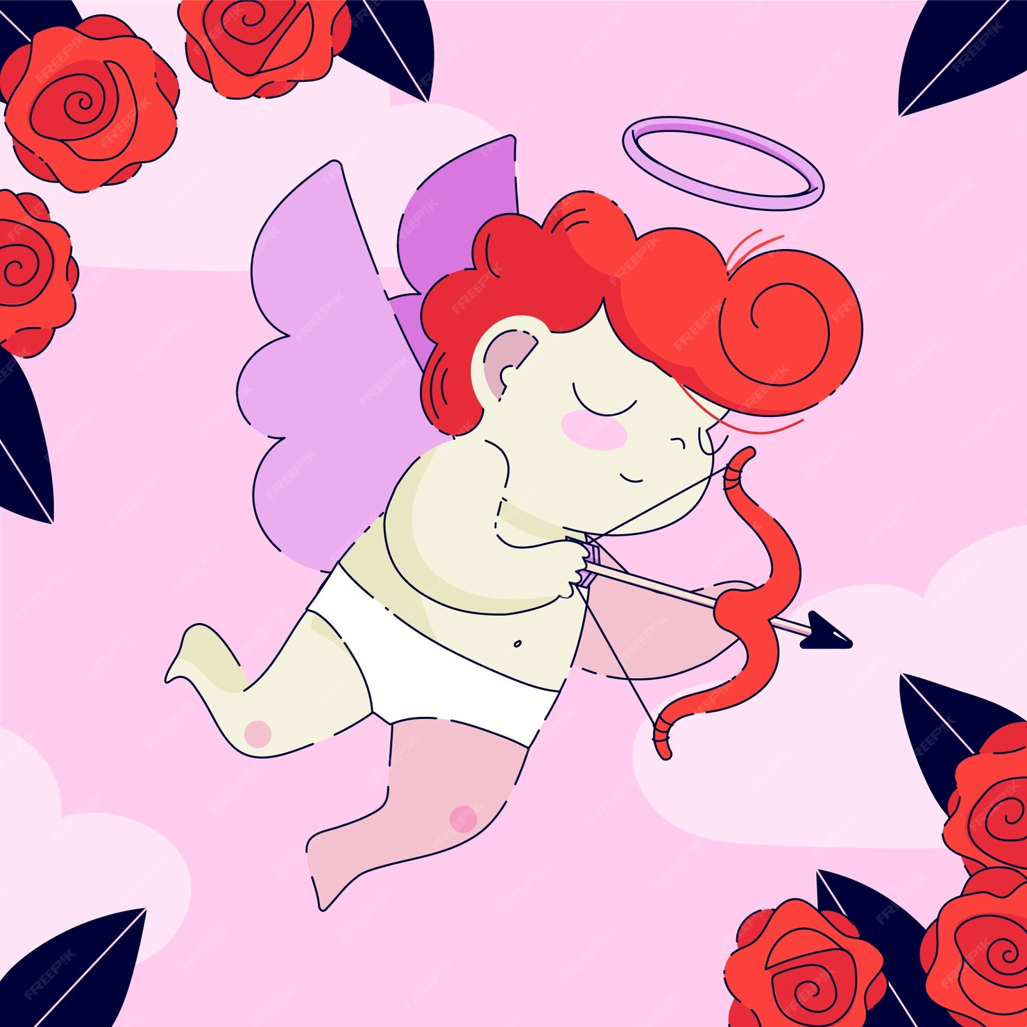 Ilustración Plana De Cupido Del Día De San Valentín Vector Gratis 9320