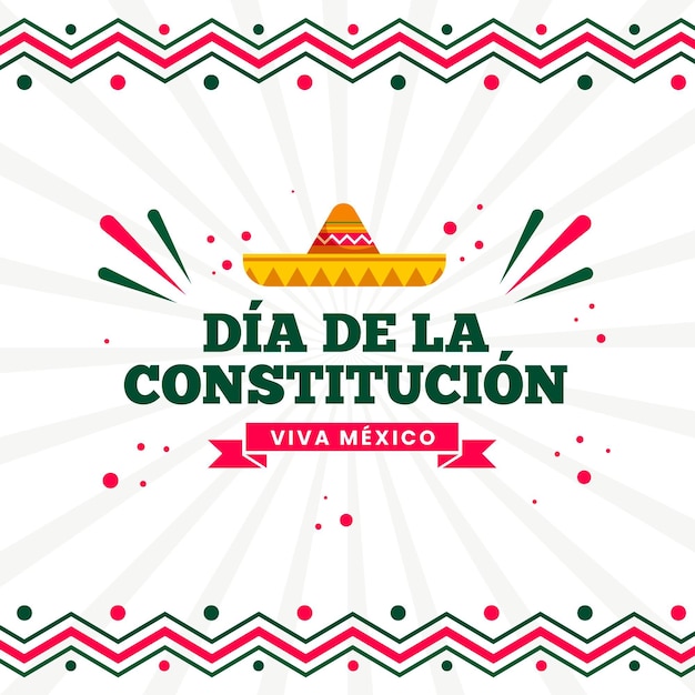 Ilustración plana del día de la constitución mexicana Vector Gratis