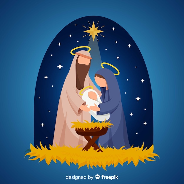 Ilustración Plana Natividad Vector Gratis