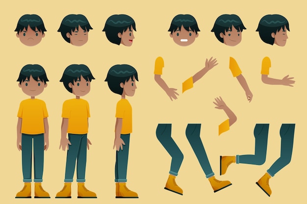 Ilustraci N De Poses De Personaje Vector Gratis