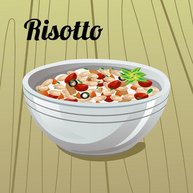 Ilustraci N De Risotto De Comida Italiana Vector Premium